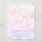 夢見るようなパステルカラーの結婚前お披露目パーティー 招待状 (正面)