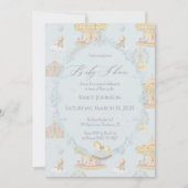 夢見るようなパステルカラーの遊園地でベビーシャワーパーティー 招待状 (正面)