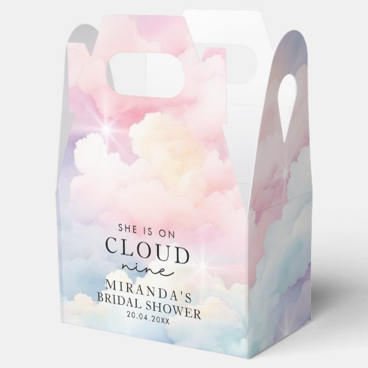 夢見るようなパステルカラーの雲の上の結婚式前祝い フェイバーボックス (オープン)