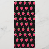 夢見るようなピンクのイチゴのウェディング メニュー (裏面)