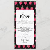 夢見るようなピンクのイチゴのウェディング メニュー (正面)