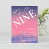 夢見るようなピンクの彼女は雲の上にいる ブライダルシャワー 招待状 (スタンド正面)