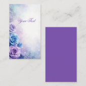 夢見るようなファンタジーの紫と青のバラ 名刺 (正面/裏面)