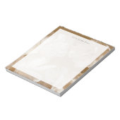 夢見るようなベージュとホワイトフラワーのパーソナライズノート ノートパッド (回転)