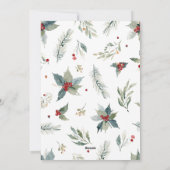 夢見るようなホリデーの水彩花模様のクリスマスカード シーズンカード (裏面)