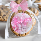 夢見るようなロマンティックなピンクの芍薬の花のブライダルシャワー ラウンドシール