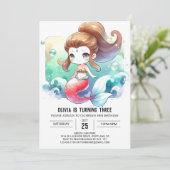 夢見るような優雅な人魚の誕生日 招待状 (スタンド正面)