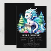 夢見るような壮大なドラゴンの誕生日 招待状 (正面/裏面)