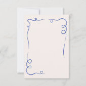 夢見るような手描きのウェディング　フレンチネイビーブルー セーブザデート (裏面)