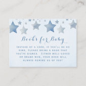 夢見るような星空の絵本 青いベビーシャワー エンクロージャーカード (正面)