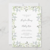 夢見るような植物の緑に満ちた ウェディング・インビテーション 招待状 (正面)