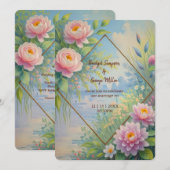 夢見るような湖畔のガーデンウェディング 招待状 (正面/裏面)