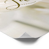 夢見るような白いバラのハート写真 新婚夫婦のウェディング ポスター (角)