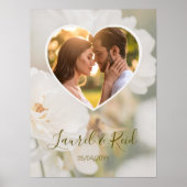 夢見るような白いバラのハート写真 新婚 ウェディング ポスター (正面)