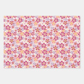 夢見るような白地にミックスフラワーズ ラッピングペーパーシート (正面2)