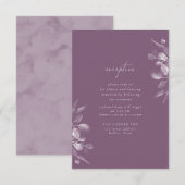 夢見るような葉のデザインの受付案内カード 出欠カード (正面/裏面)