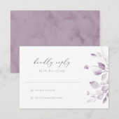 夢見るような葉のRSVPカード 出欠カード (正面/裏面)