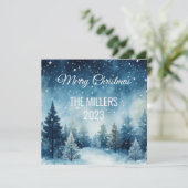 夢見るような雪の水彩冬景色 カード (スタンド正面)