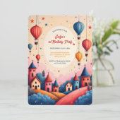 夢見るような風船の1歳誕生日パーティー 招待状 (スタンド正面)