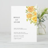 夢見るような黄色のバラのウェディング 招待状 (スタンド正面)