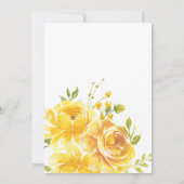 夢見るような黄色のバラのウェディング 招待状 (裏面)