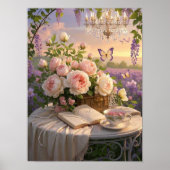 夢見るような、ぼんやりとした焦点のシーンの豪華な花 ポスター (正面)