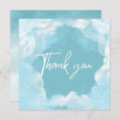 夢見るような　彼女は雲の上にいる エレガントな ブライダルシャワー サンキューカード (正面/裏面)