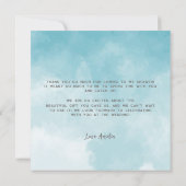 夢見るような　彼女は雲の上にいる エレガントな ブライダルシャワー サンキューカード (裏面)