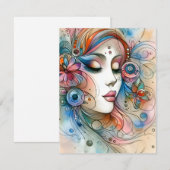 夢見るような、気まぐれな女性のためのスクラップブックレスポンスカード 出欠カード (正面/裏面)