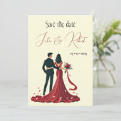 夢見るカップルの結婚式お知らせカード 招待状 (スタンド正面)