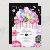 夢見るキャンディーランドの誕生日 招待状 (正面/裏面)