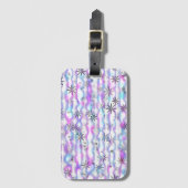 夢見るスターバーストウェーブパターン ラゲッジタグ (正面縦)