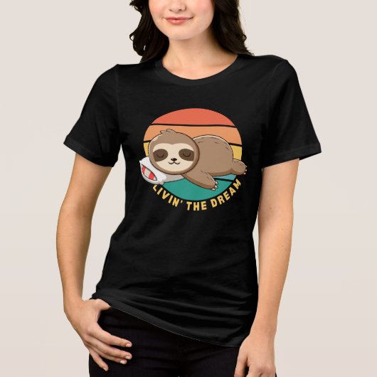 夢見るナマケモノのユーモラスな寝顔 トライブレンドＴシャツ (正面)
