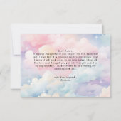 夢見るパステルカラーの雲の上の結婚前お祝いパーティー サンキューカード (裏面)