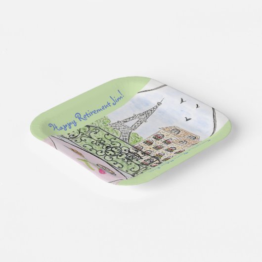 夢見るパリのエッフェル塔 引退 ペーパープレート (傾斜あり)