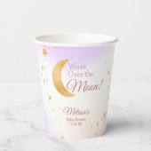 夢見るピンク 月を超えてガールベイビーシャワー 紙コップ (裏面)