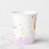 夢見るピンク 月を超えてガールベイビーシャワー 紙コップ (左)