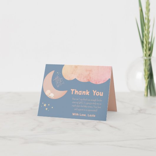 夢見るベイビー オーバーザムーンベイビーシャワー サンキューカード (正面)