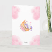 夢見るユニコーンの月赤ちゃんシャワー 女の子のために カード (裏面)