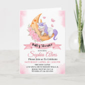 夢見るユニコーンの月赤ちゃんシャワー 女の子のために カード (正面)