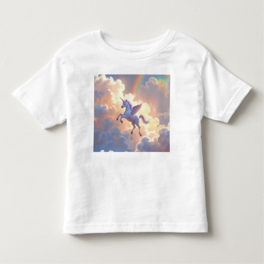 夢見るユニコーンの輝き - 魔法の子供デザイン トドラーTシャツ (正面)