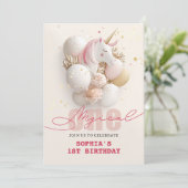 夢見るユニコーンの1歳誕生日 招待状 (スタンド正面)