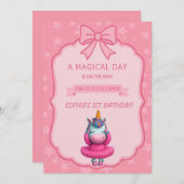 夢見るユニコーンバレエダンスの招待状 招待状 (正面/裏面)