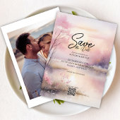 夢見る夏のビーチパームツリー Save the date 招待状