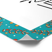 夢見る大きな鹿 ボーホー ブルー 境界線のベビー・ナーサリー・アート・ポスター ポスター (角)