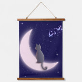 夢見る天猫のデザイン 吊り下げ型タペストリー (正面)