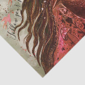 夢見る少女とカラスのミックスメディアアート紙 薄葉紙 (詳細)