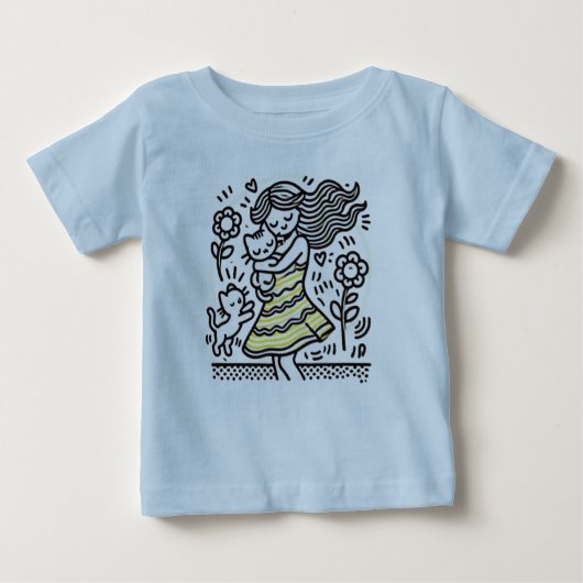 夢見る少女と子猫 ベビーTシャツ (正面)