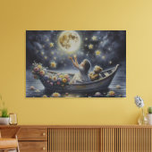 夢見る少女の月夜の幻想的な情景 キャンバスプリント (インサイチュ (リビング))
