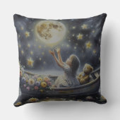 夢見る少女の月夜の幻想的な情景 クッション (裏面)
